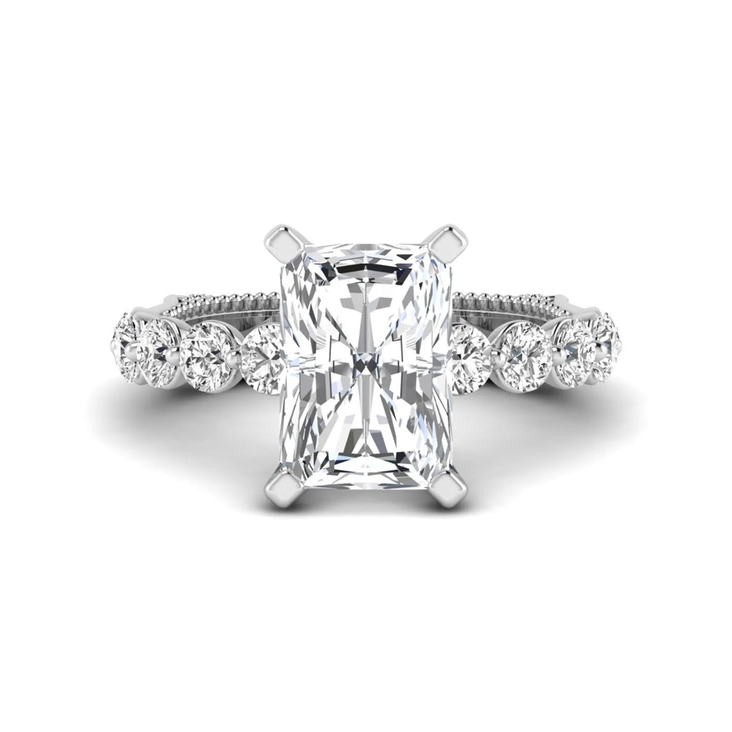 Princess Cluster Prong Set Lab Grown Diamond Engagement Ring