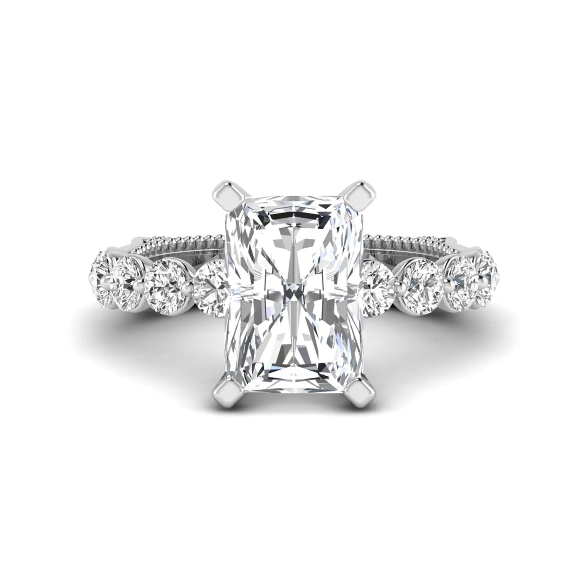 Princess Cluster Prong Set Lab Grown Diamond Engagement Ring