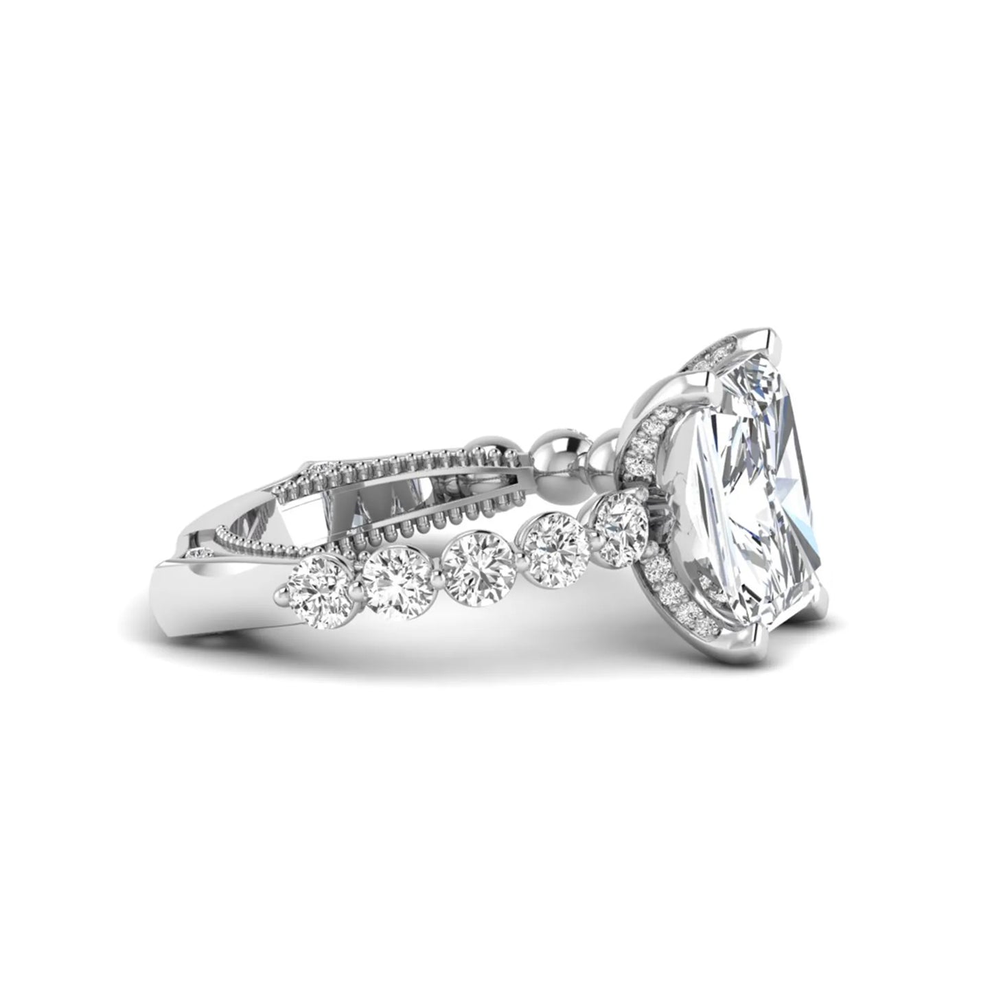 Princess Cluster Prong Set Lab Grown Diamond Engagement Ring