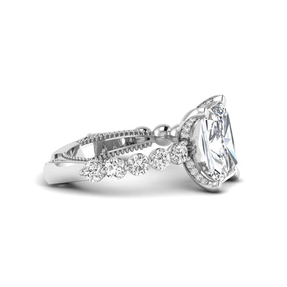 Princess Cluster Prong Set Lab Grown Diamond Engagement Ring