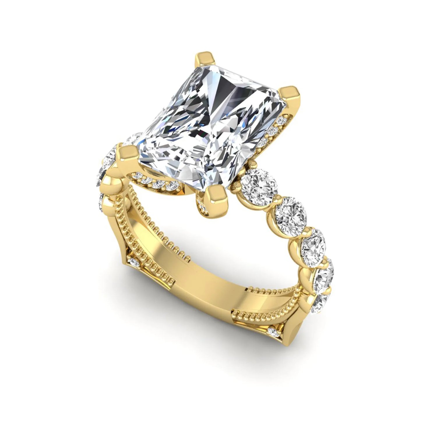 Princess Cluster Prong Set Lab Grown Diamond Engagement Ring