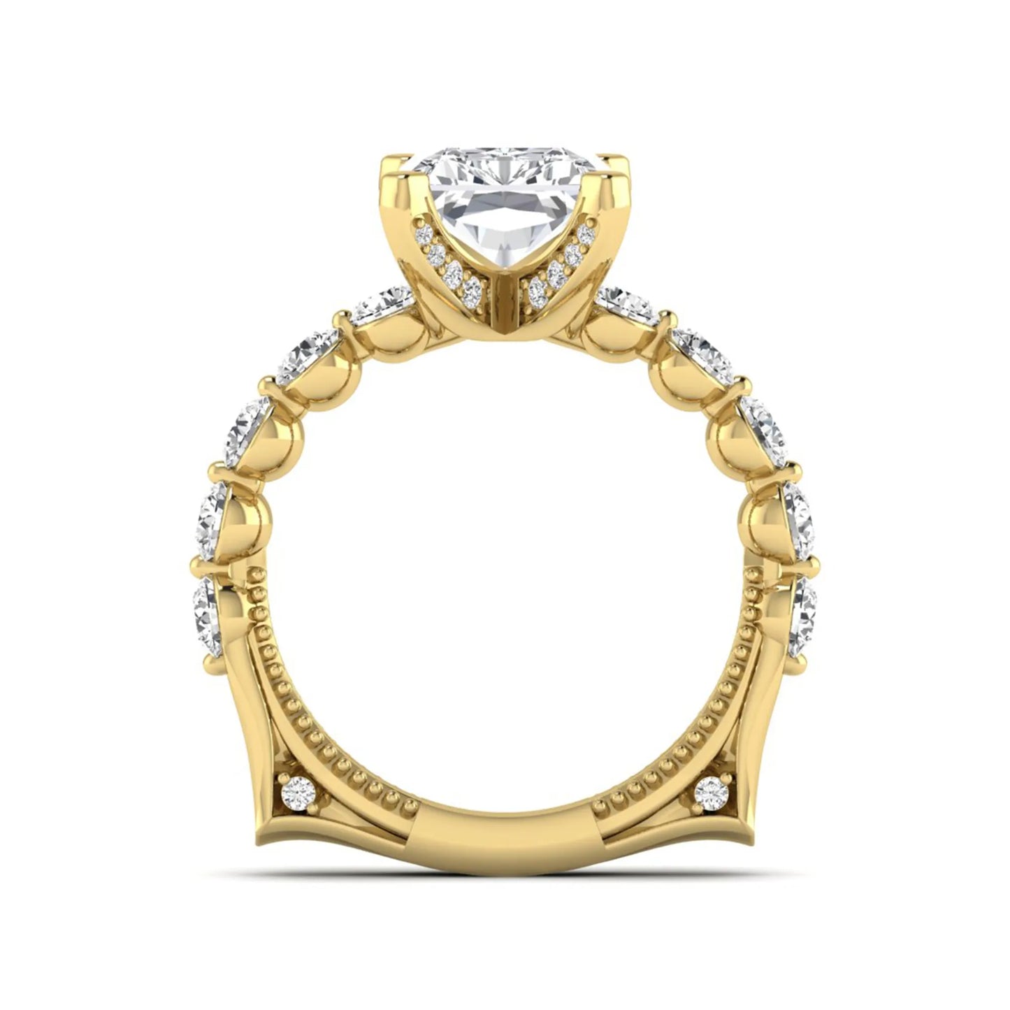 Princess Cluster Prong Set Lab Grown Diamond Engagement Ring