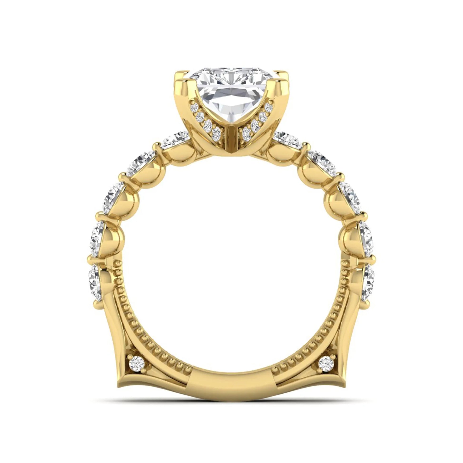 Princess Cluster Prong Set Lab Grown Diamond Engagement Ring