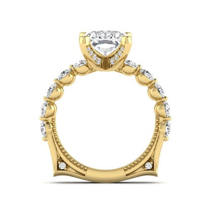 Princess Cluster Prong Set Lab Grown Diamond Engagement Ring