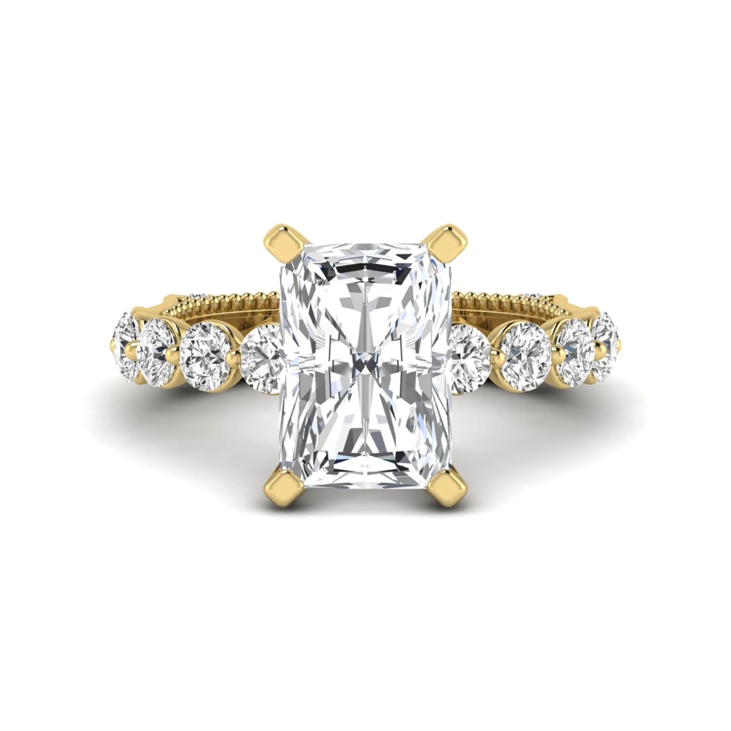 Princess Cluster Prong Set Lab Grown Diamond Engagement Ring