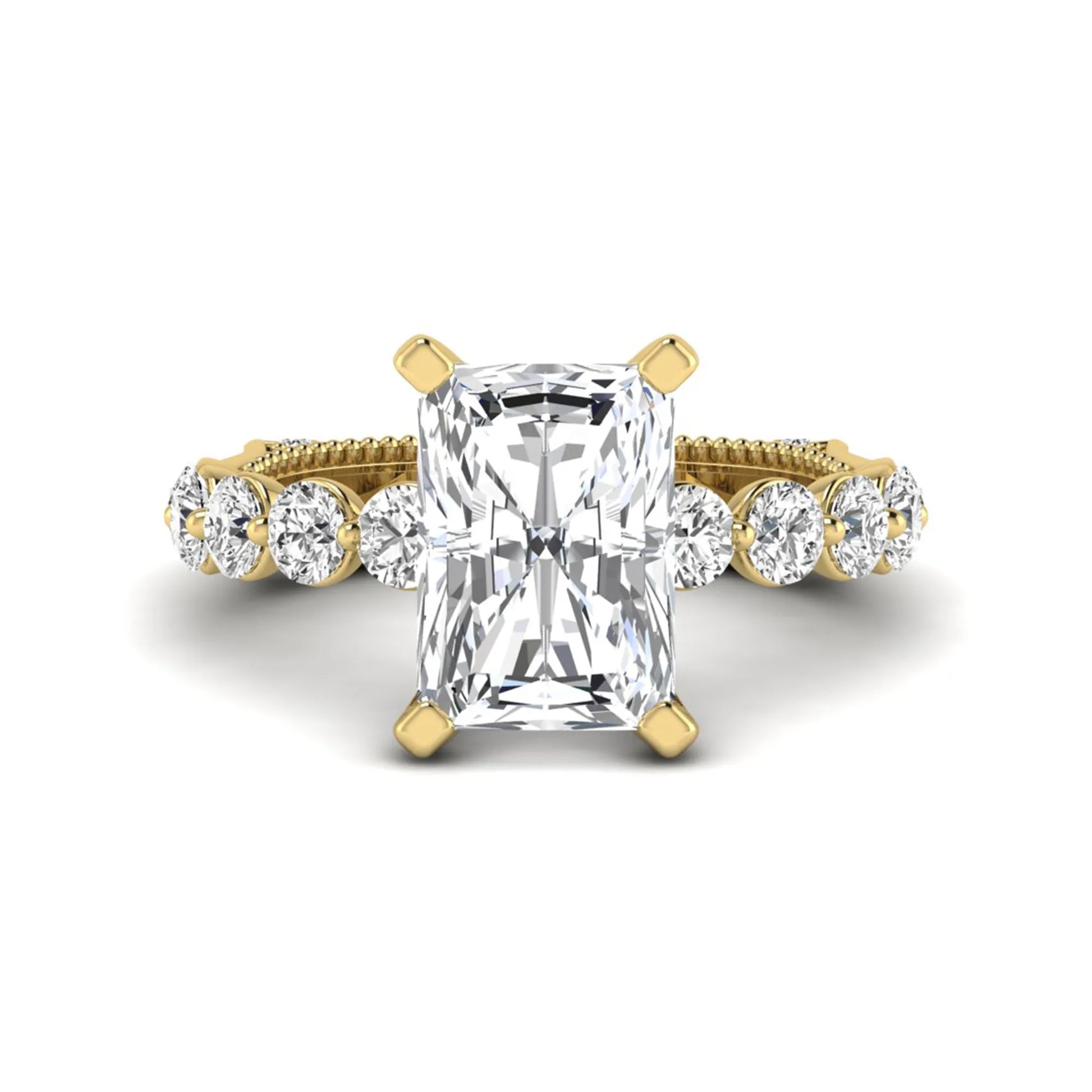 Princess Cluster Prong Set Lab Grown Diamond Engagement Ring