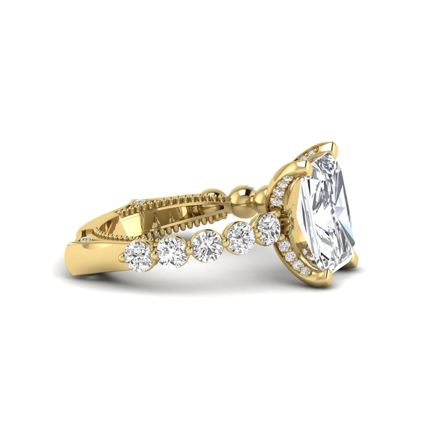 Princess Cluster Prong Set Lab Grown Diamond Engagement Ring