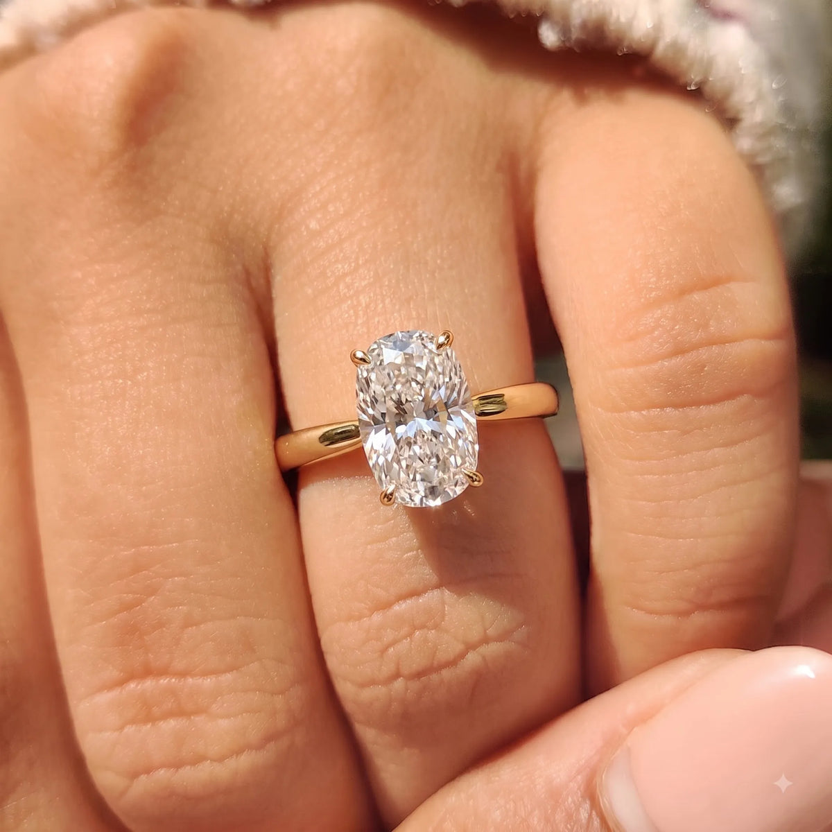 4.50 Carat Cushion Cut Lab Grown Diamond Solitaire Engagement Ring