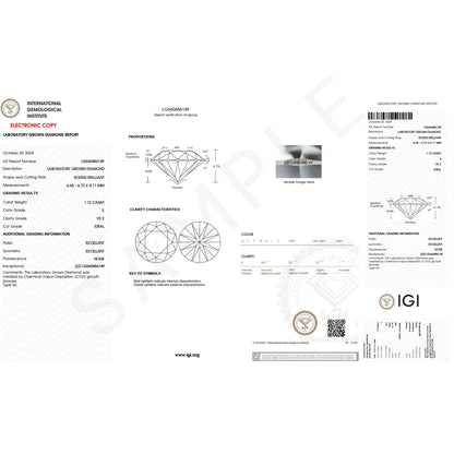 Classic Princess Cut Solitaire Lab Grown Diamond Engagement Ring in Gold - IGI Certified Diamond Certificate