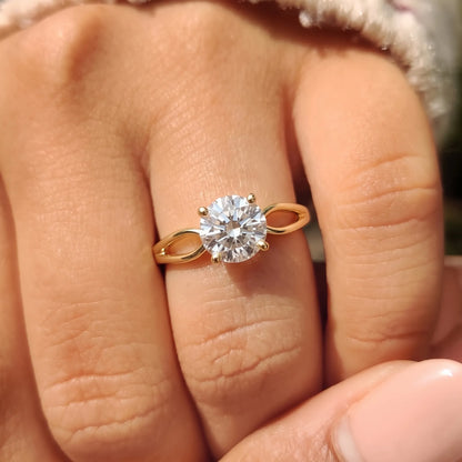 2 Carat Round Lab Grown Diamond Split Shank Solitaire Engagement Ring