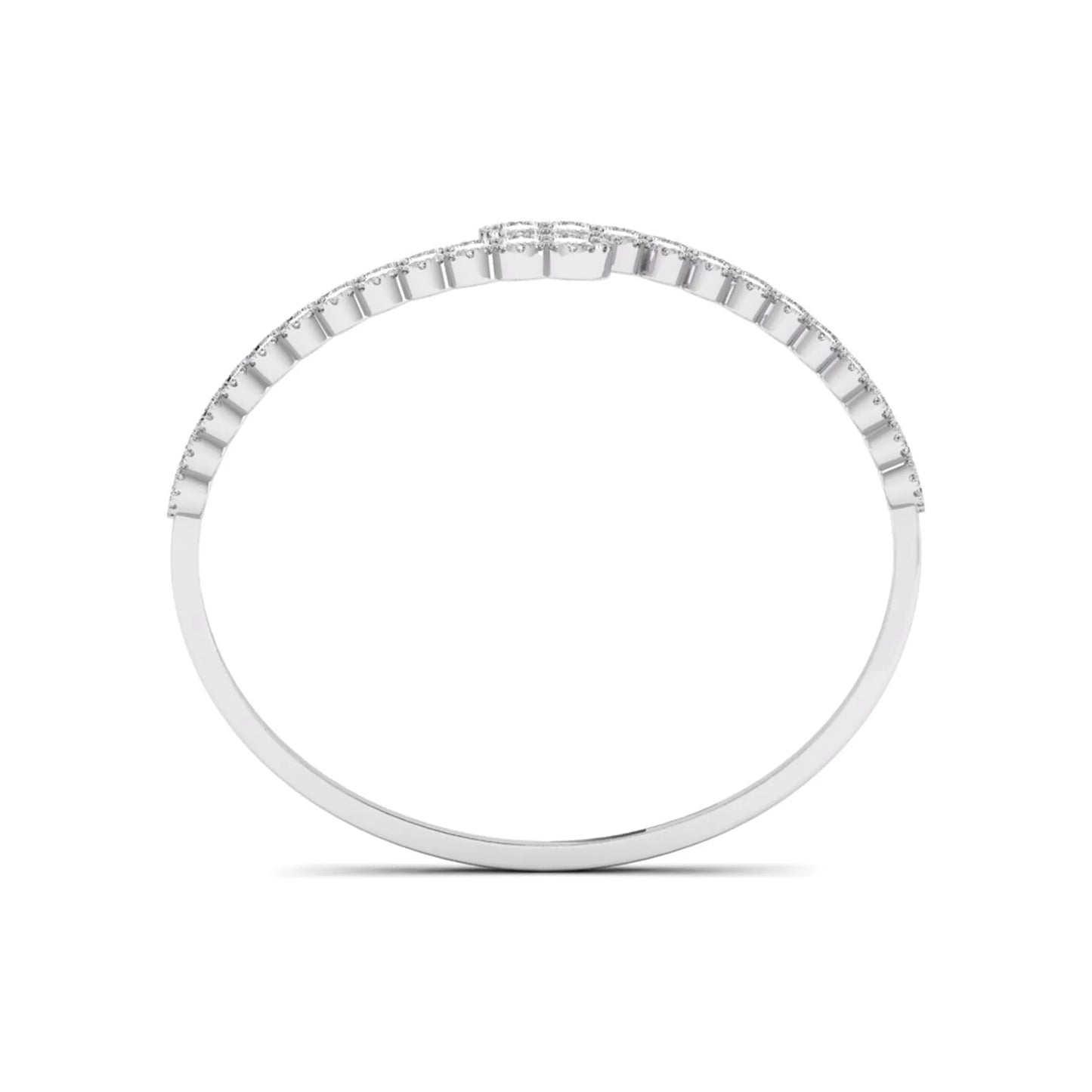 white-gold ring with small diamonds on a white background