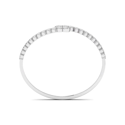 white-gold ring with small diamonds on a white background