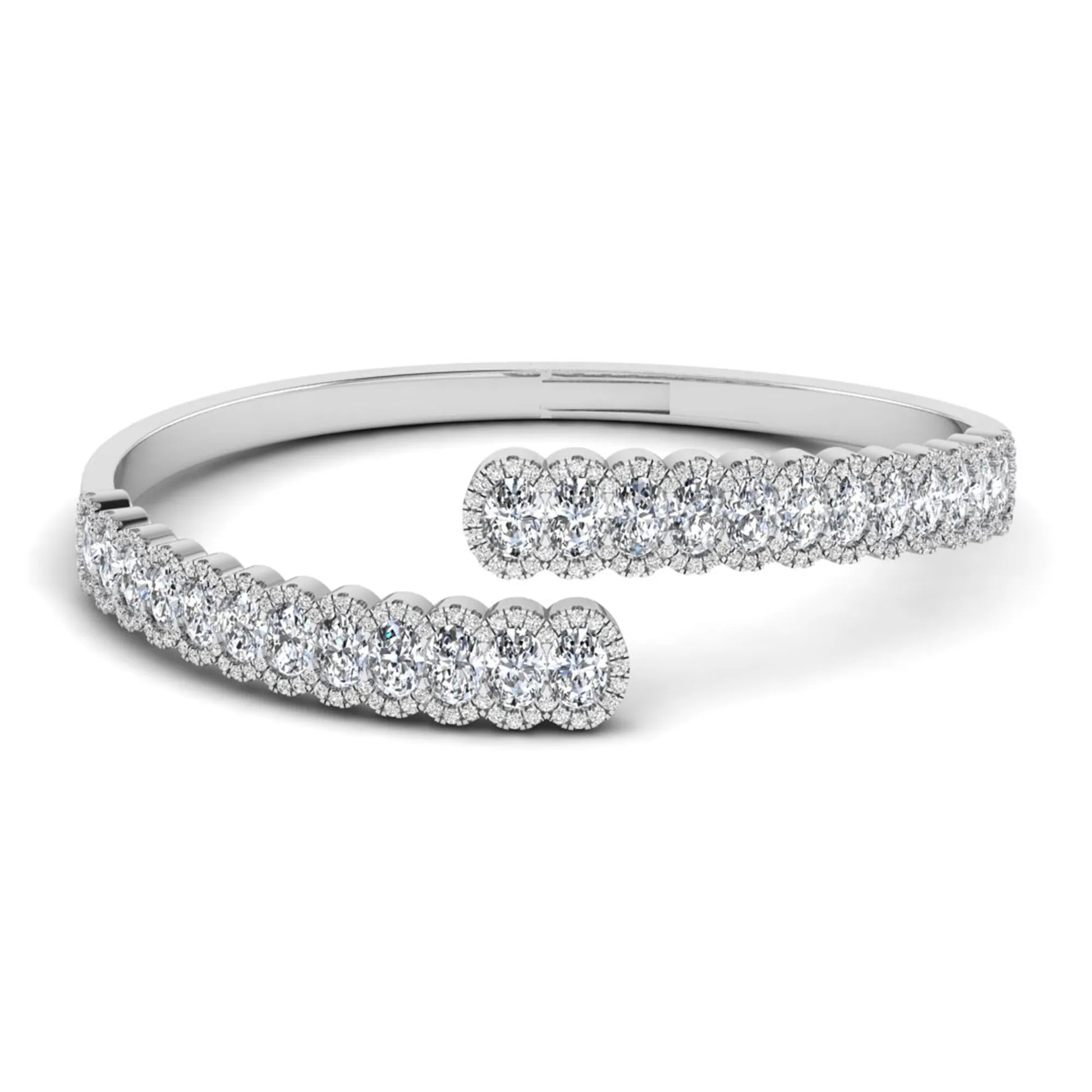 white-gold Diamond ring with a white background