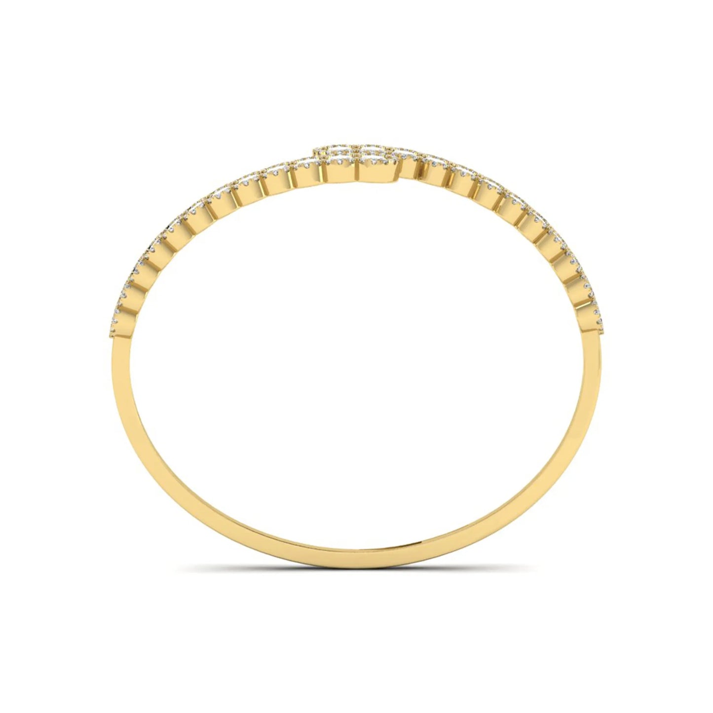 yellow-Gold ring with small diamonds on a white background
