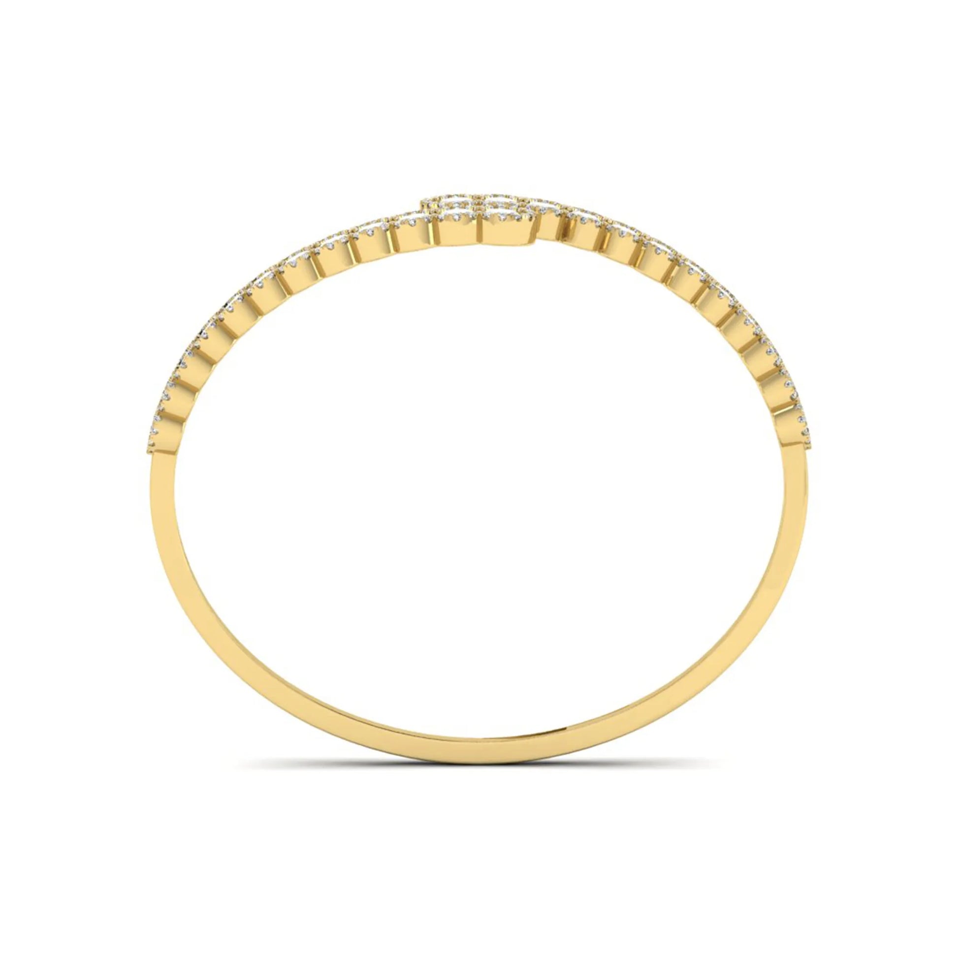yellow-Gold ring with small diamonds on a white background