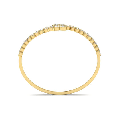 yellow-Gold ring with small diamonds on a white background