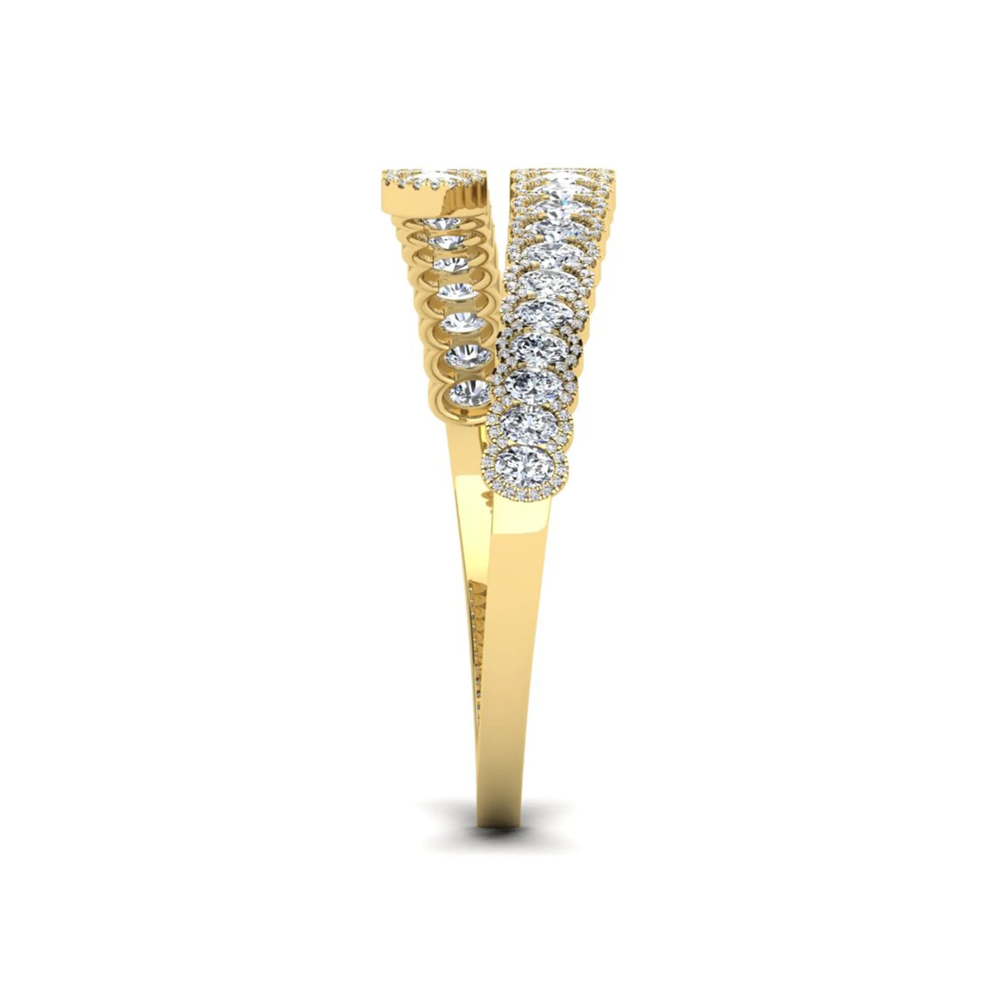 yellow-Gold bracelet with diamond accents on a white background