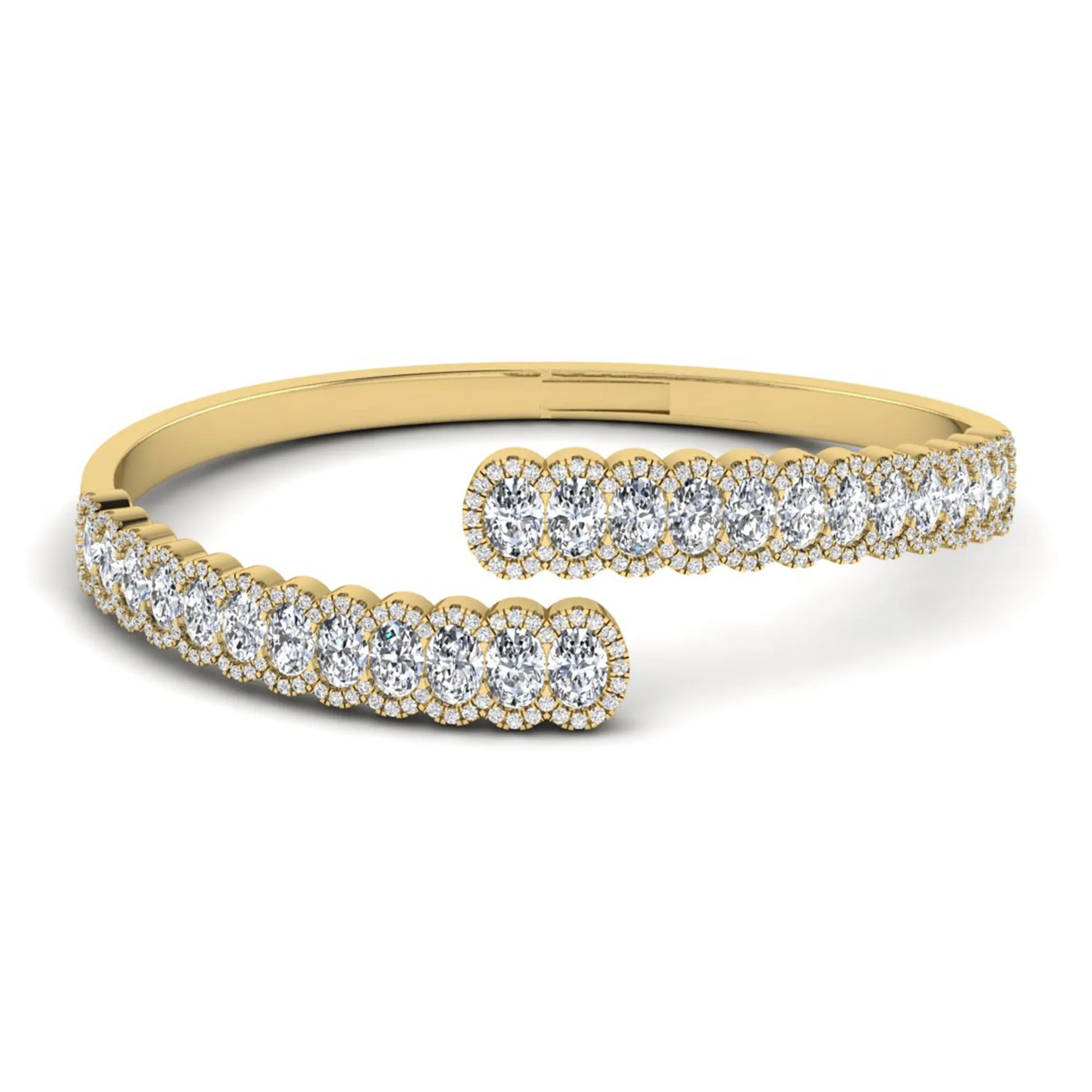 yellow-Gold bracelet with diamond accents on a white background