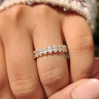 Oval Cut Lab Grown Diamond Full Eternity Wedding Band