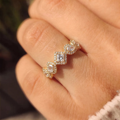 Multi Shape Lab Grown Diamond Halo Engagement Ring