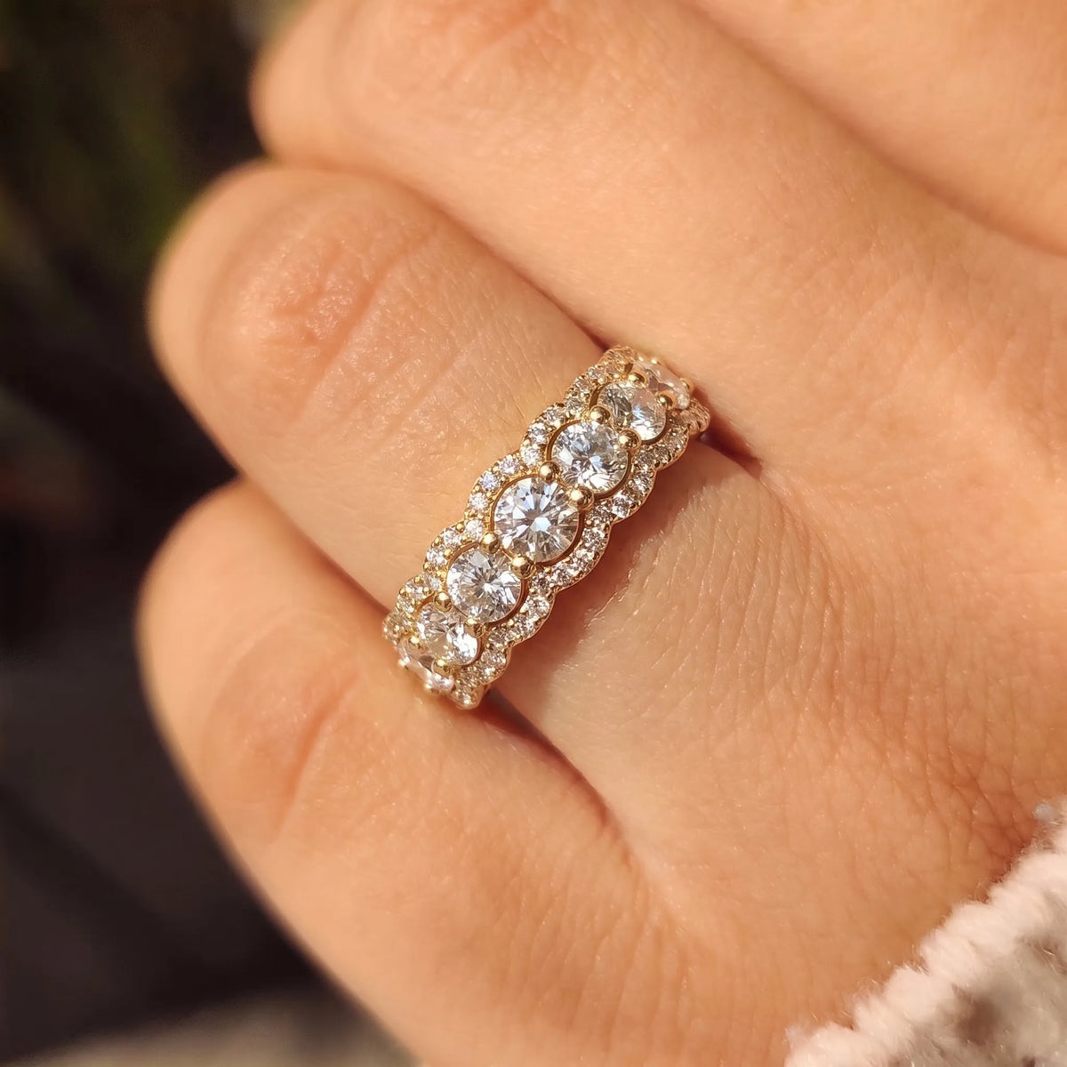 Round Cut Multi Halo Lab Grown Diamond Pave Engagement Ring
