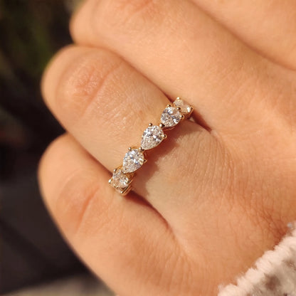 Pear Cut Lab Grown Diamond Minimalist Full Eternity Wedding Band