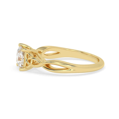 1 Carat Princess Cut Lab Grown Diamond Celtic Knot Solitaire Engagement Ring
