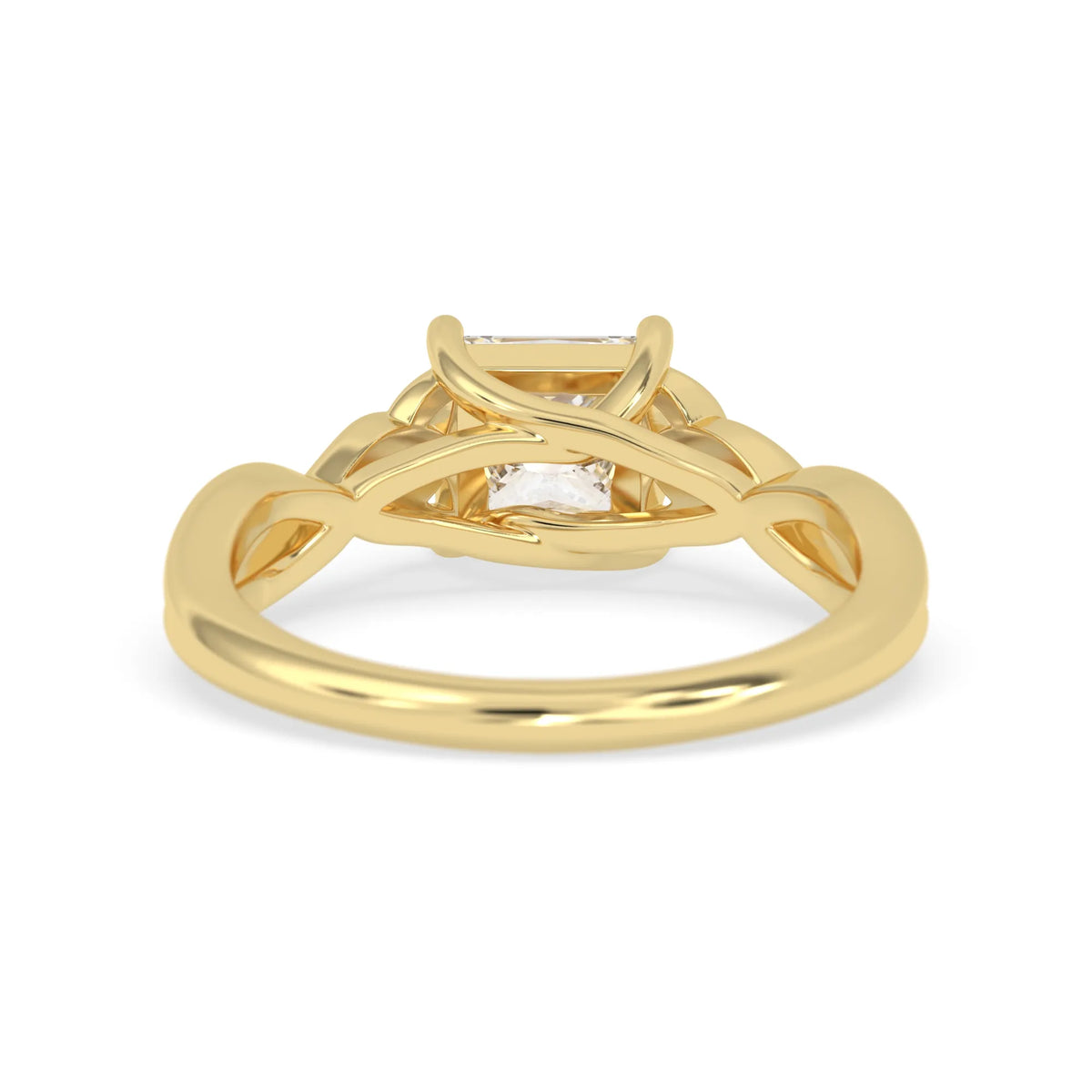1 Carat Princess Cut Lab Grown Diamond Celtic Knot Solitaire Engagement Ring