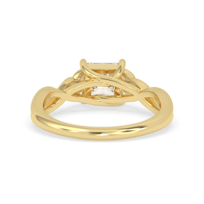 1 Carat Princess Cut Lab Grown Diamond Celtic Knot Solitaire Engagement Ring