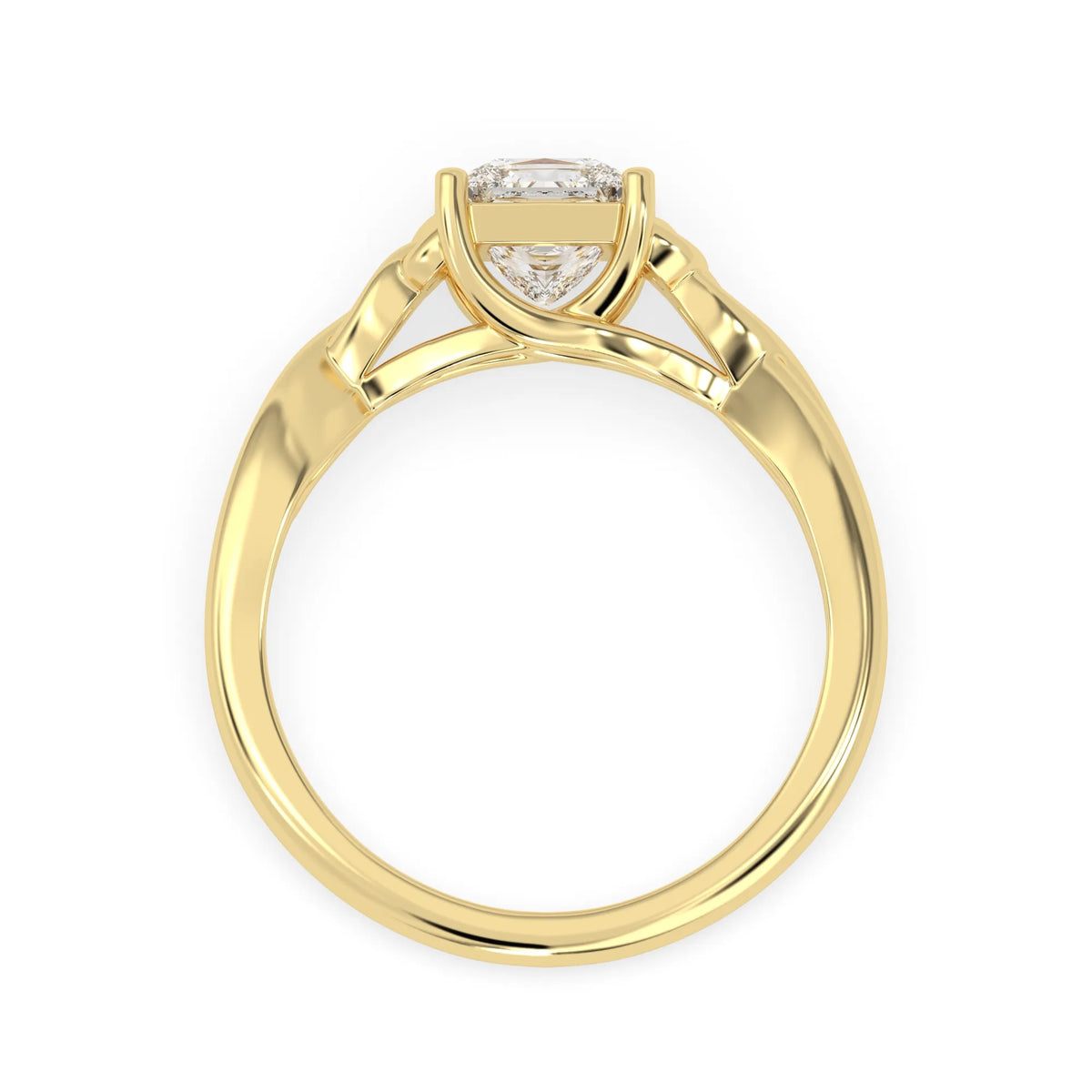 1 Carat Princess Cut Lab Grown Diamond Celtic Knot Solitaire Engagement Ring