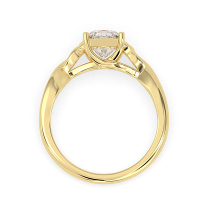 1 Carat Princess Cut Lab Grown Diamond Celtic Knot Solitaire Engagement Ring