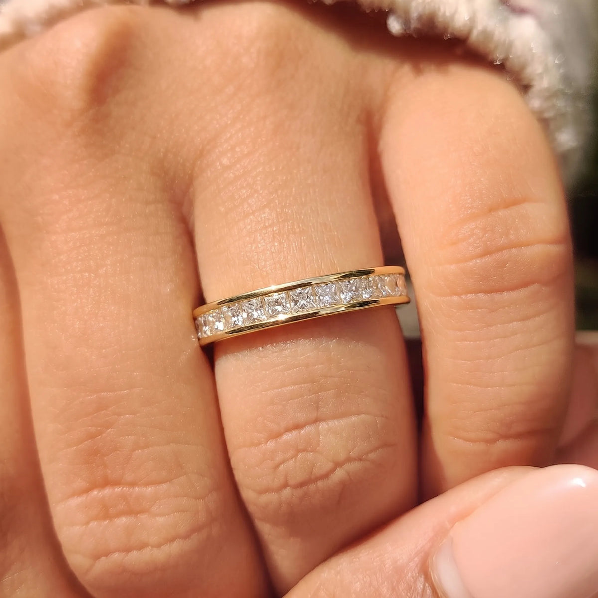 Princess Channel Set Lab Grown Diamond Full Eternity Wedding Band