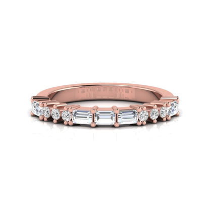Baguette & Round Cut Lab Grown Diamond Half Eternity Band