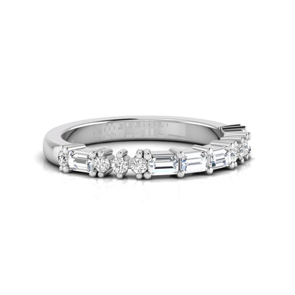 Baguette & Round Cut Lab Grown Diamond Half Eternity Band