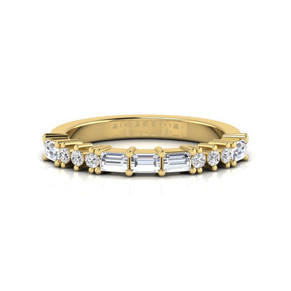 Baguette & Round Cut Lab Grown Diamond Half Eternity Band