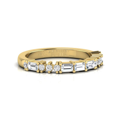 Baguette & Round Cut Lab Grown Diamond Half Eternity Band