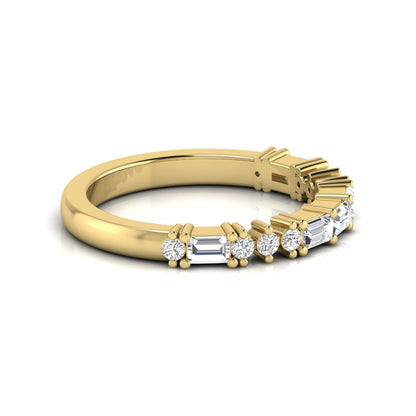 Baguette & Round Cut Lab Grown Diamond Half Eternity Band