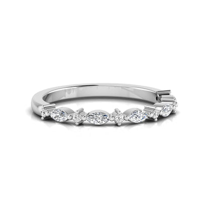 Marquise & Round Lab Grown Diamond Half Eternity Wedding Band