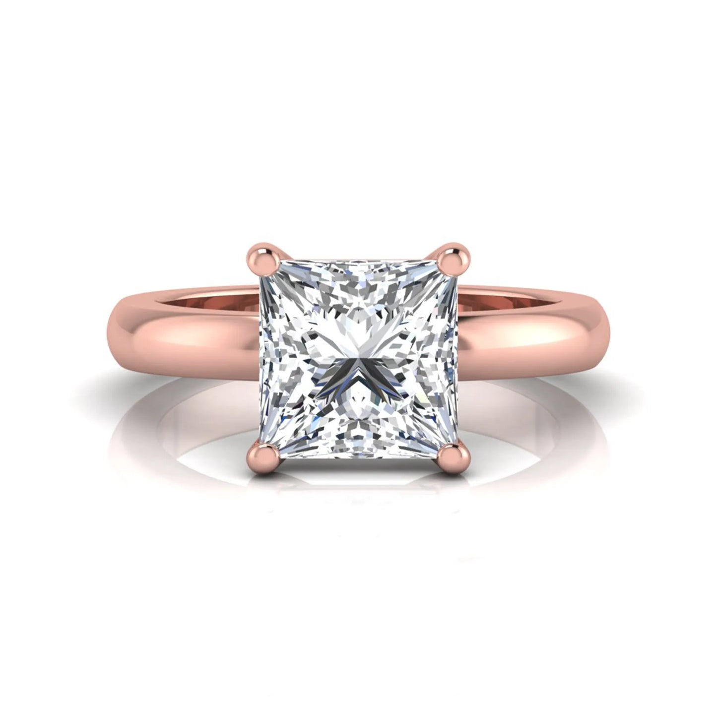 Princess Cut Solitaire Lab Grown Diamond Engagement Ring