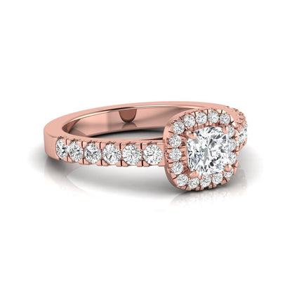 Cushion Cut Halo Lab Grown Diamond Engagement Ring