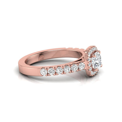 Cushion Cut Halo Lab Grown Diamond Engagement Ring