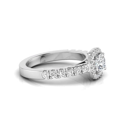 Cushion Cut Halo Lab Grown Diamond Engagement Ring