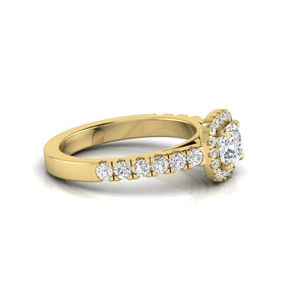 Cushion Cut Halo Lab Grown Diamond Engagement Ring
