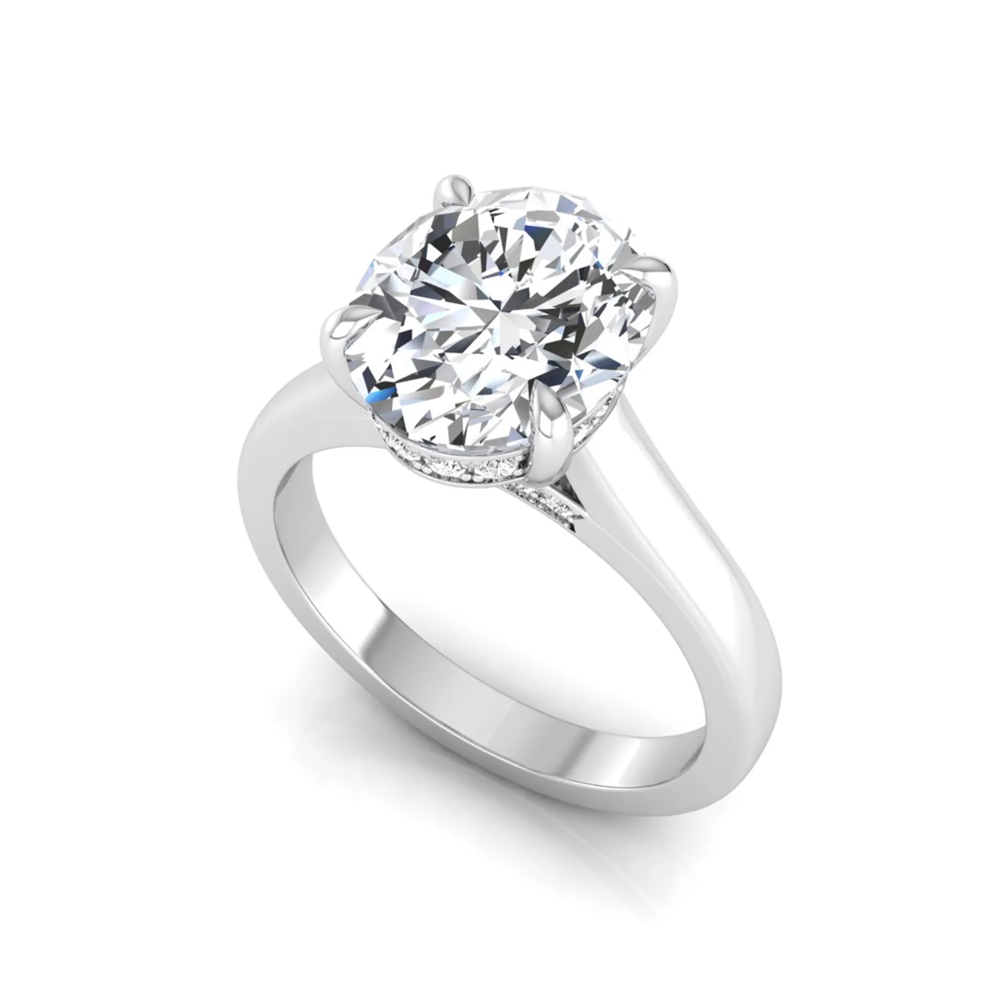Princess Cluster Prong Set Lab Grown Diamond Engagement Ring