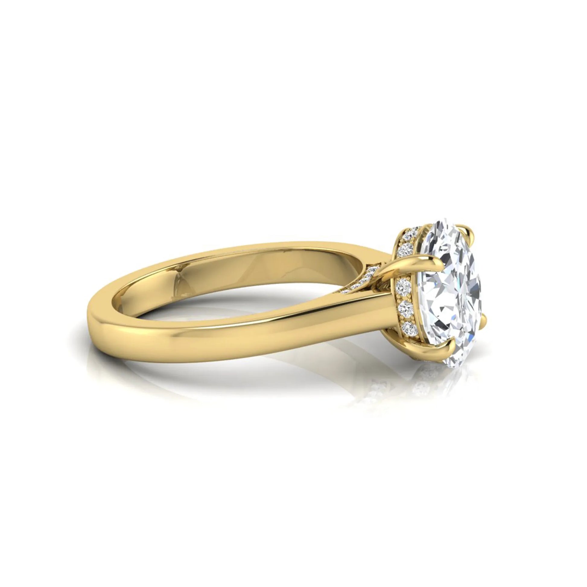 Princess Cluster Prong Set Lab Grown Diamond Engagement Ring