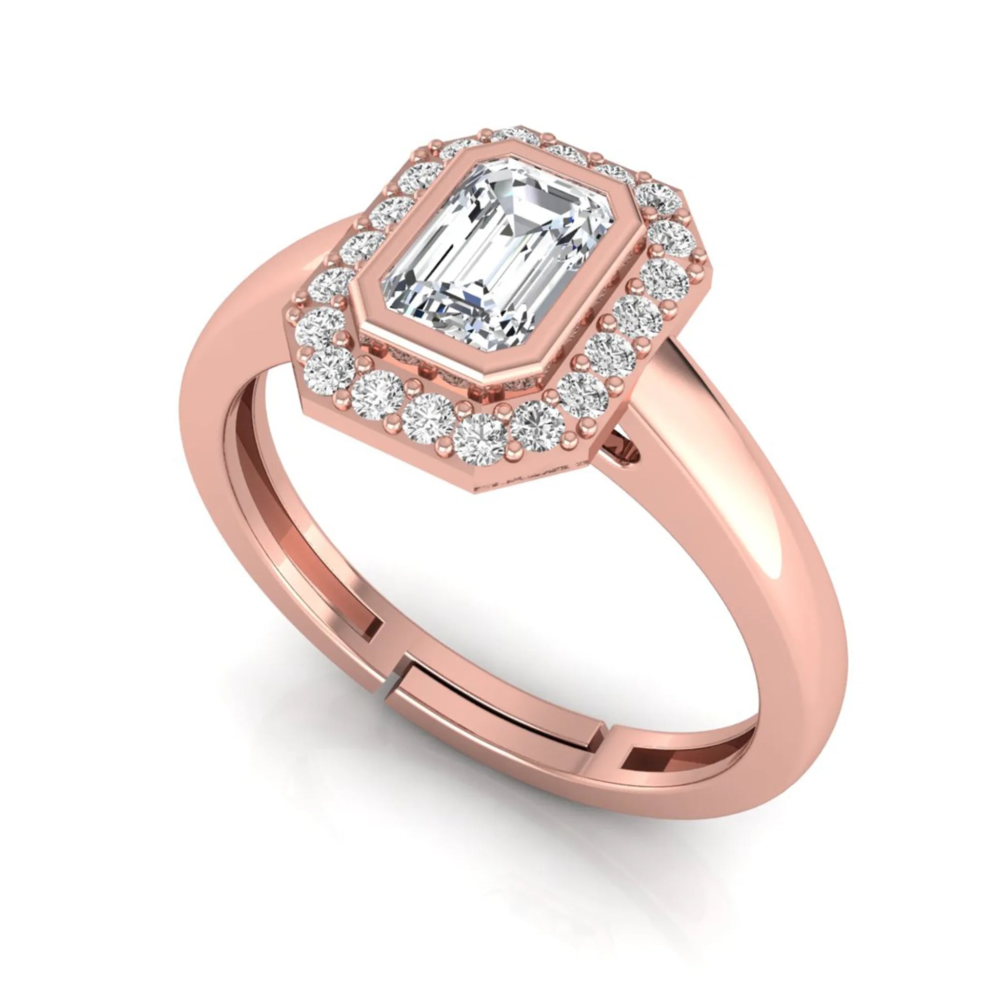 Princess Cluster Prong Set Lab Grown Diamond Engagement Ring