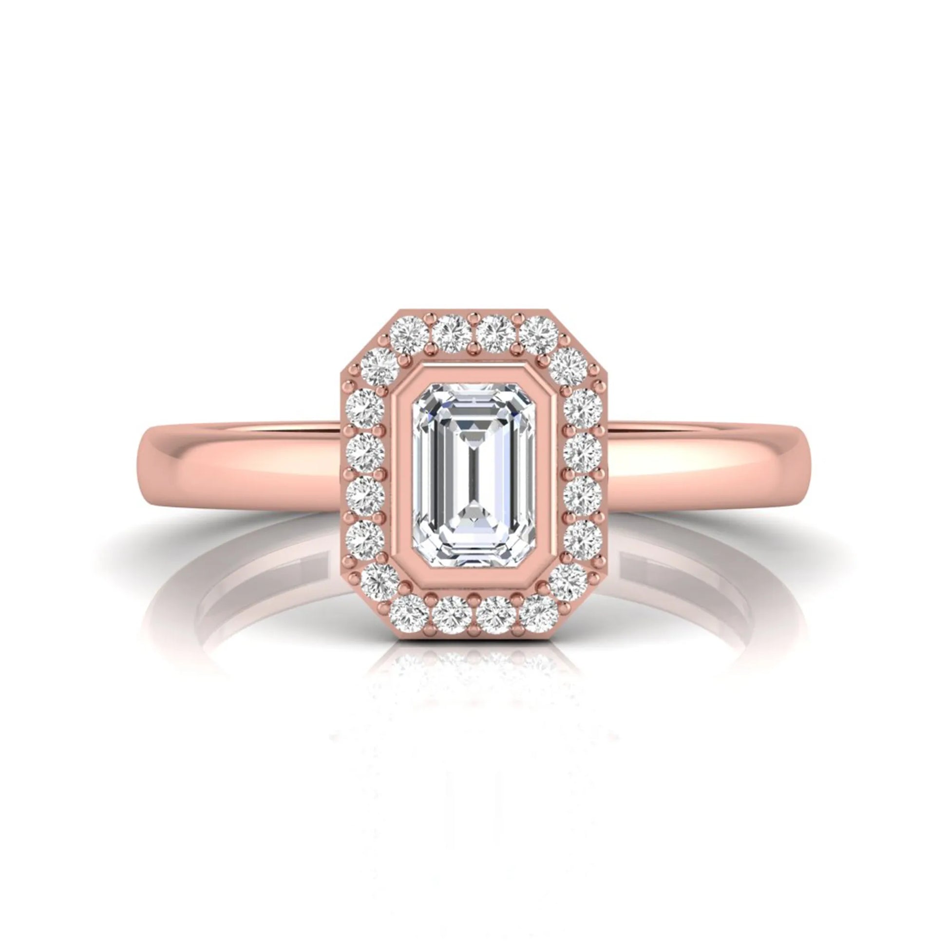 Princess Cluster Prong Set Lab Grown Diamond Engagement Ring