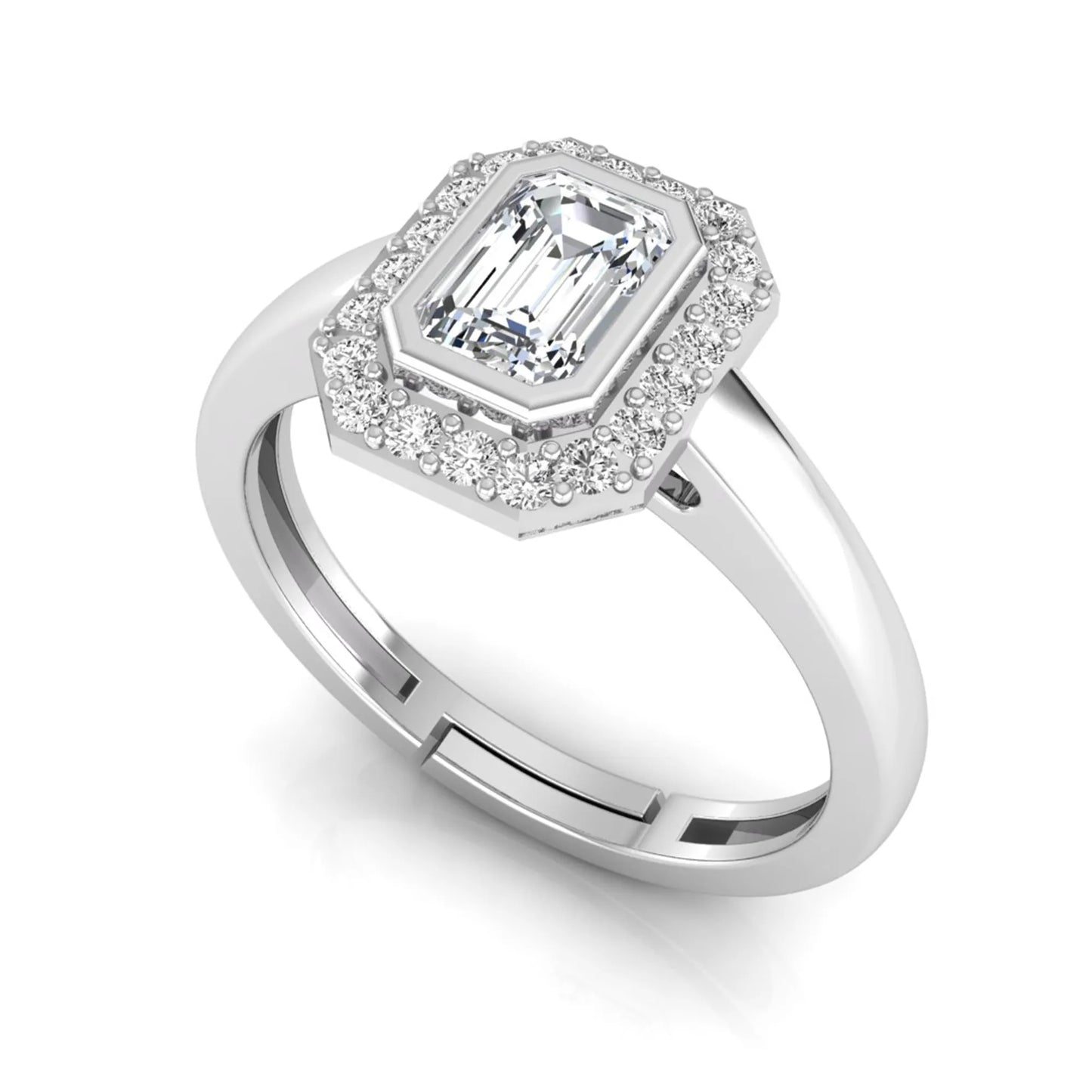 Princess Cluster Prong Set Lab Grown Diamond Engagement Ring