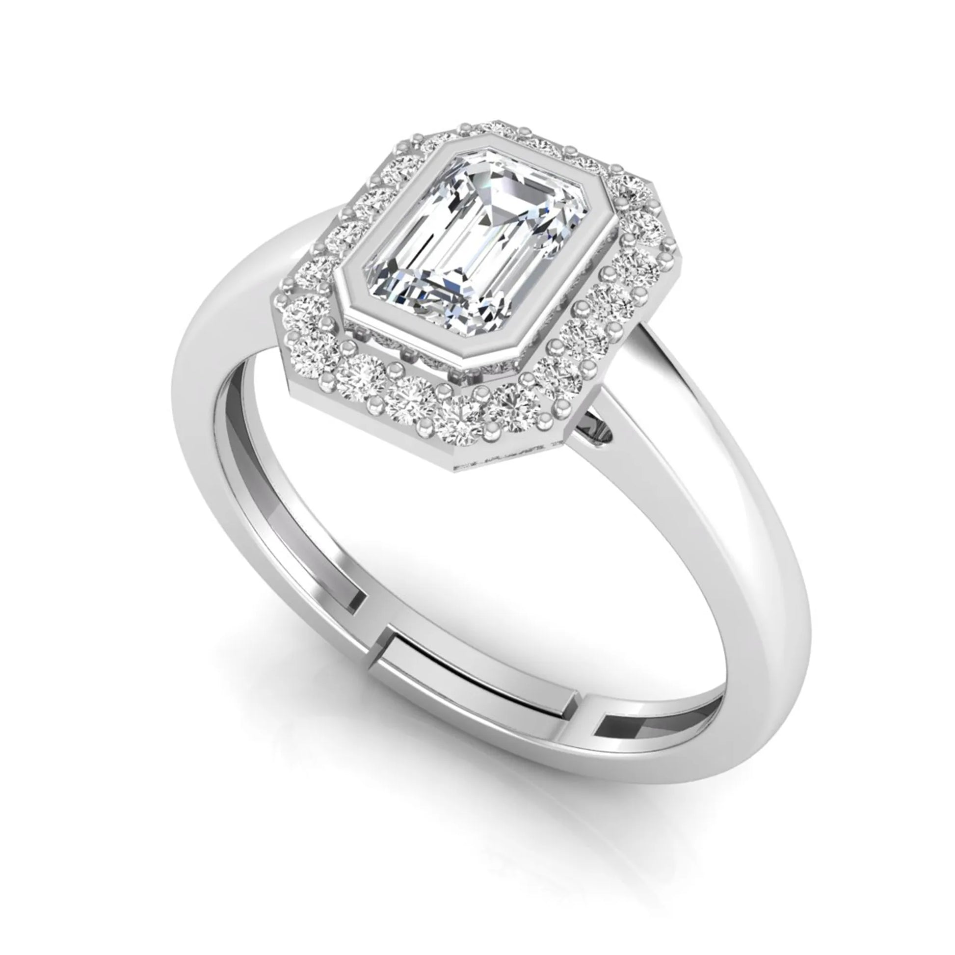 Princess Cluster Prong Set Lab Grown Diamond Engagement Ring