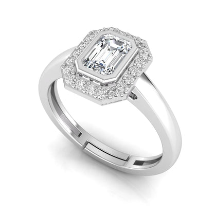 Princess Cluster Prong Set Lab Grown Diamond Engagement Ring
